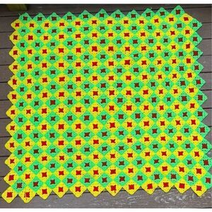 Vintage MCM Afghan Mod Throw Blanket